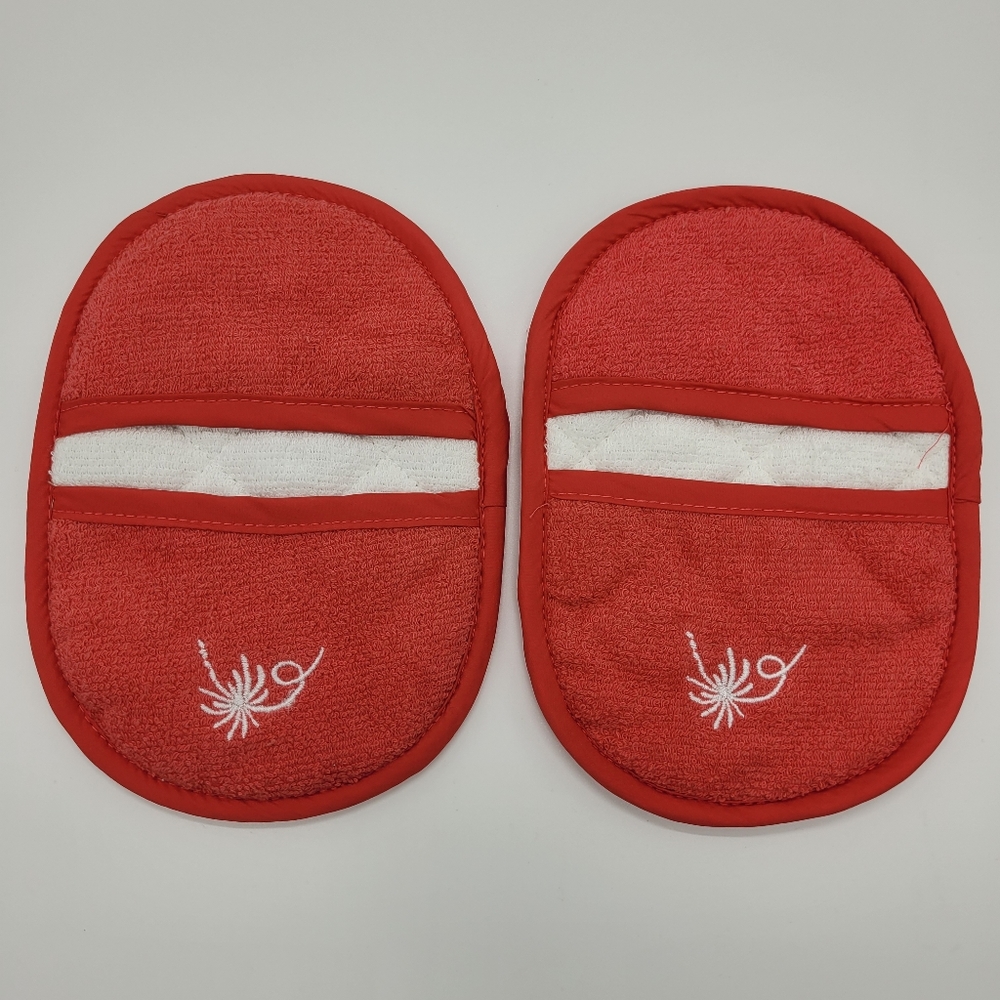 Temp-tations Fingertip Potholders Space Saving Red Fireworks Embroidery NWOT